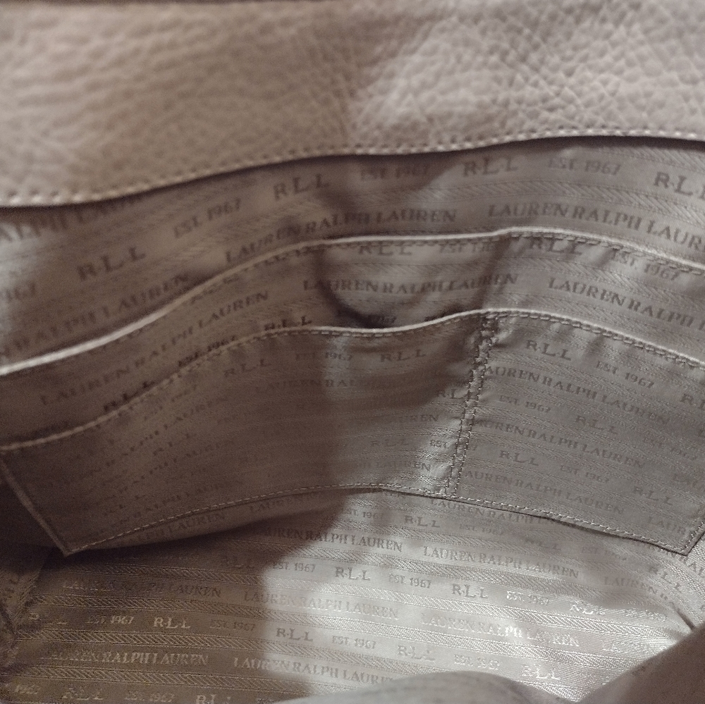NWT LAUREN Ralph Lauren Annaville Carry All Stone - Picture 10 of 15